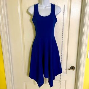 B Famous Blue Sleeveless Handkerchief Dress